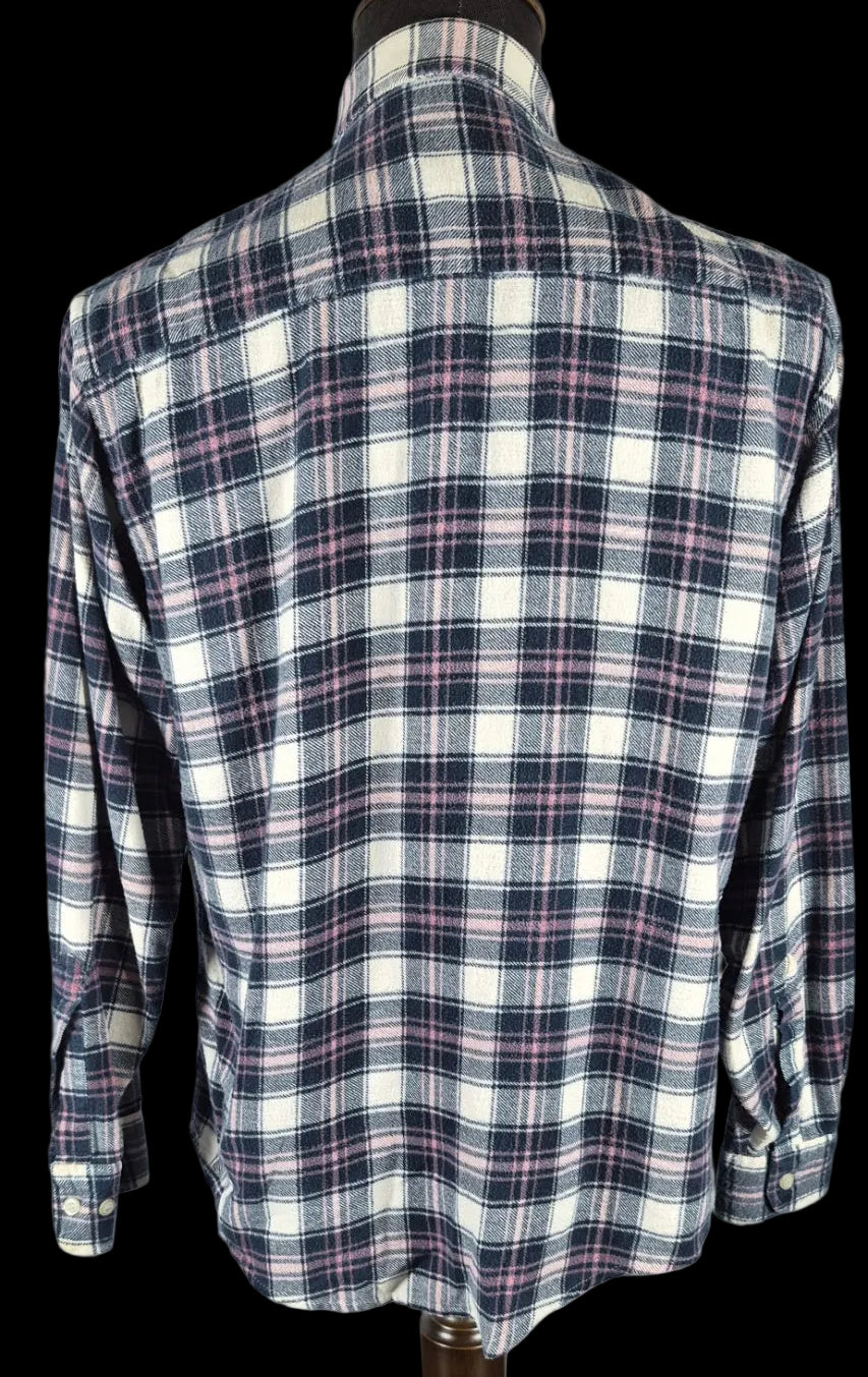 Vintage Lumber Jack Plaid Flannel Shirt Large Made in Yugoslavia