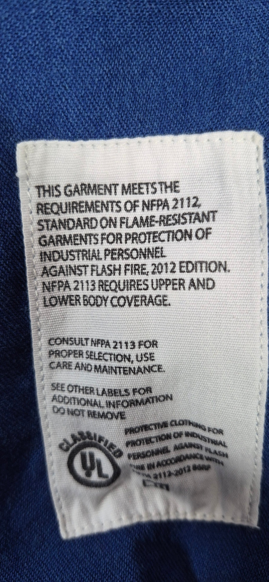 Carhartt FR Men’s Medium Blue Flame Resistant Work Shirt NFPA 2112 Westex