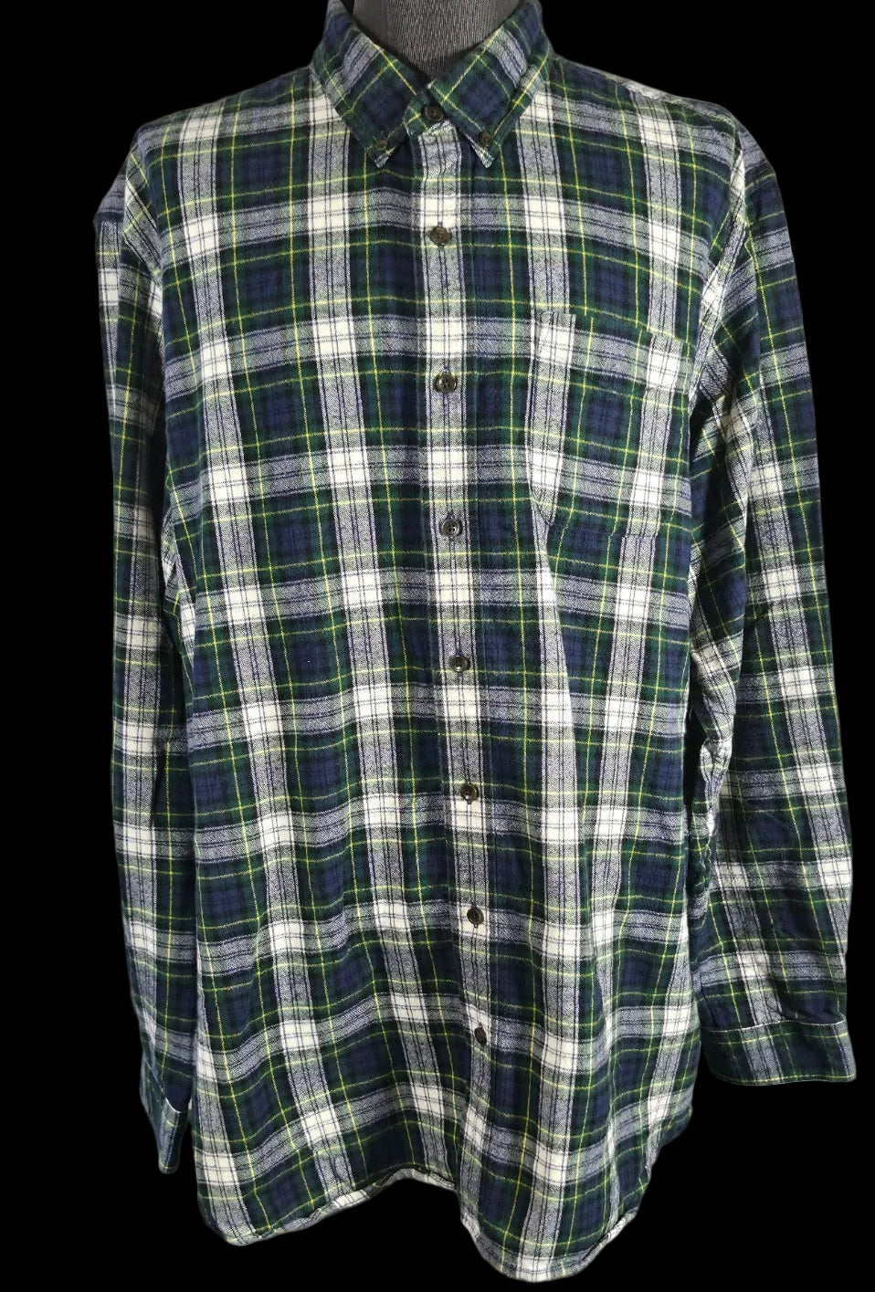 L.L.Bean Scotch Plaid Flannel Shirt XXL Tall Traditional Fit 100% Cotton