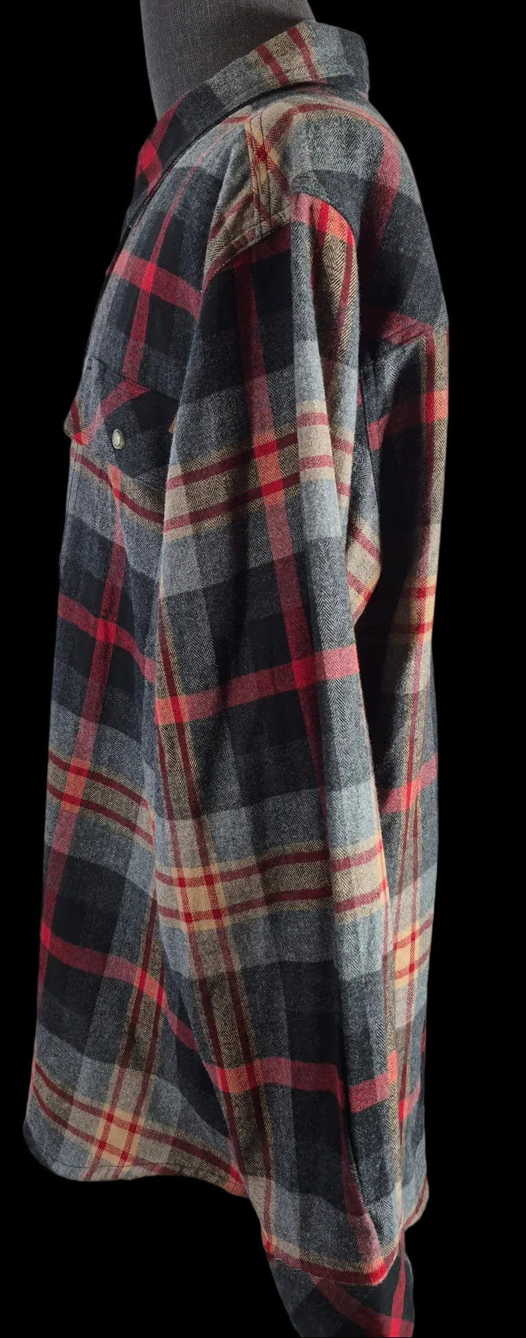 Legendary Whitetails Buck Camp Flannel Shirt 2XL Red Gray Plaid 100% Cotton