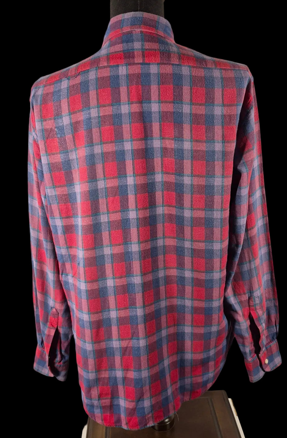 Carl Michaels Men’s Large Plaid Flannel Shirt Hong Kong 100% Cotton