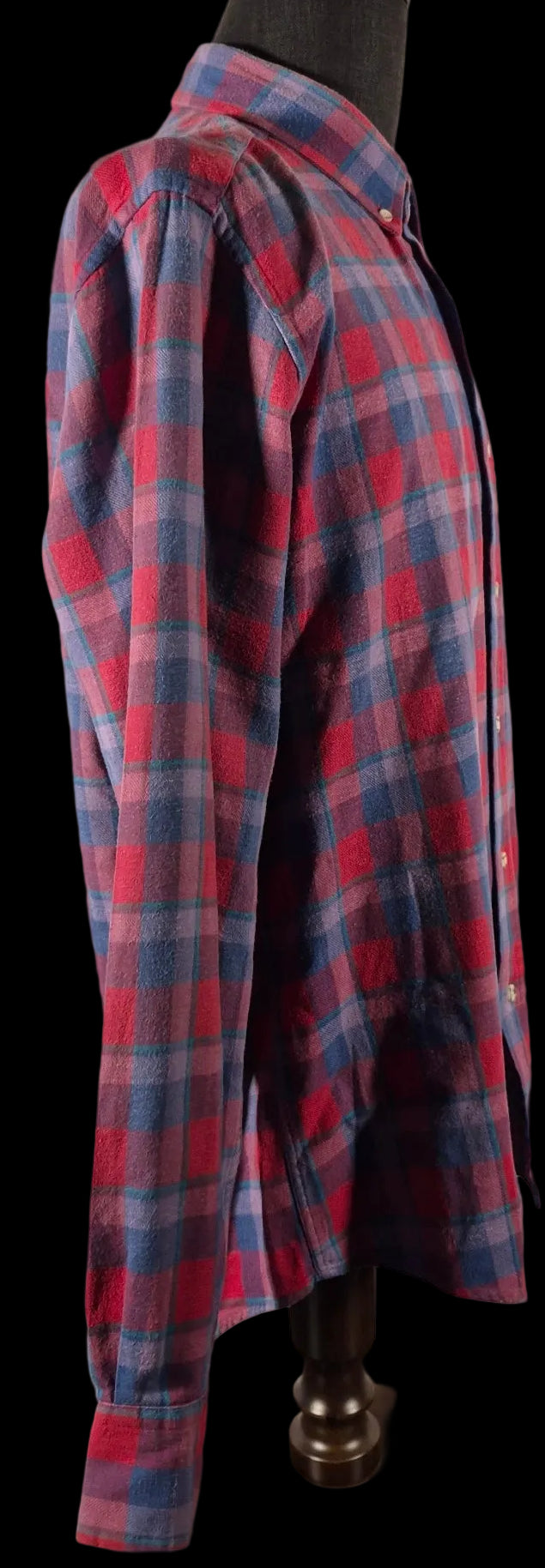 Carl Michaels Men’s Large Plaid Flannel Shirt Hong Kong 100% Cotton