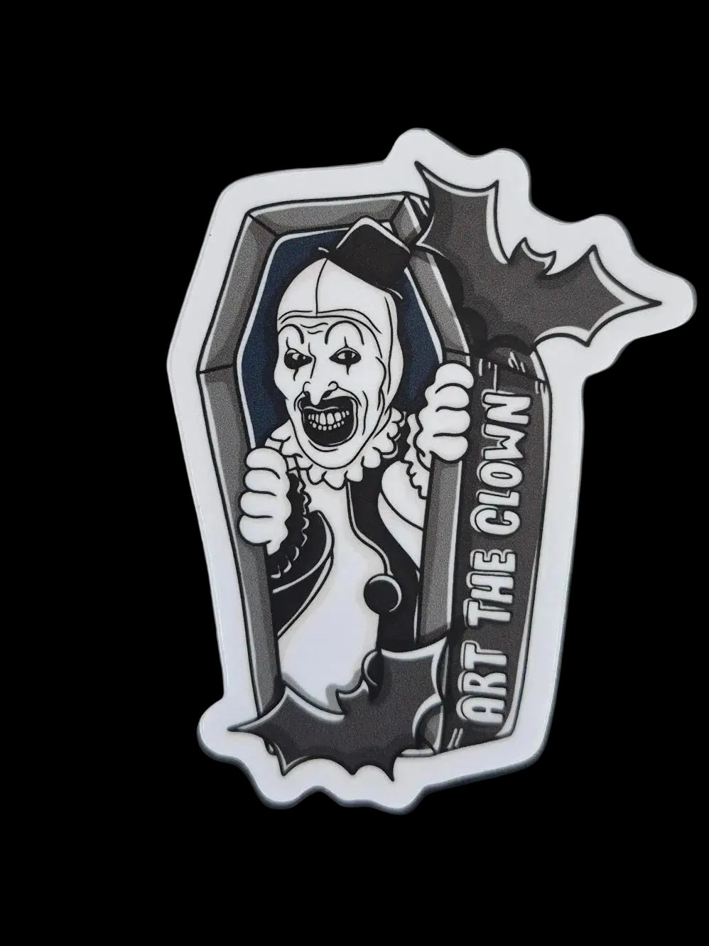 Art the Clown 3" Horror Sticker – Terrifier Inspired Coffin Design