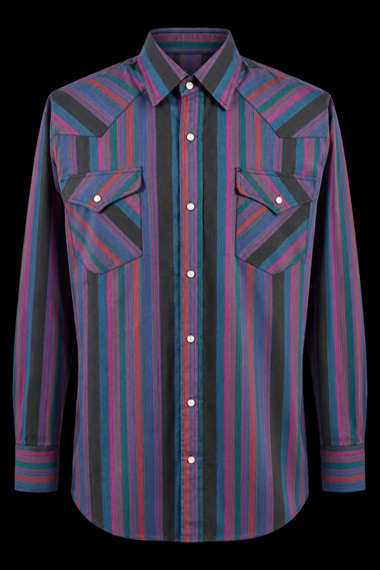 Vintage Saddlebrook Jewel-Tone Pearl Snap Western Shirt – XL
