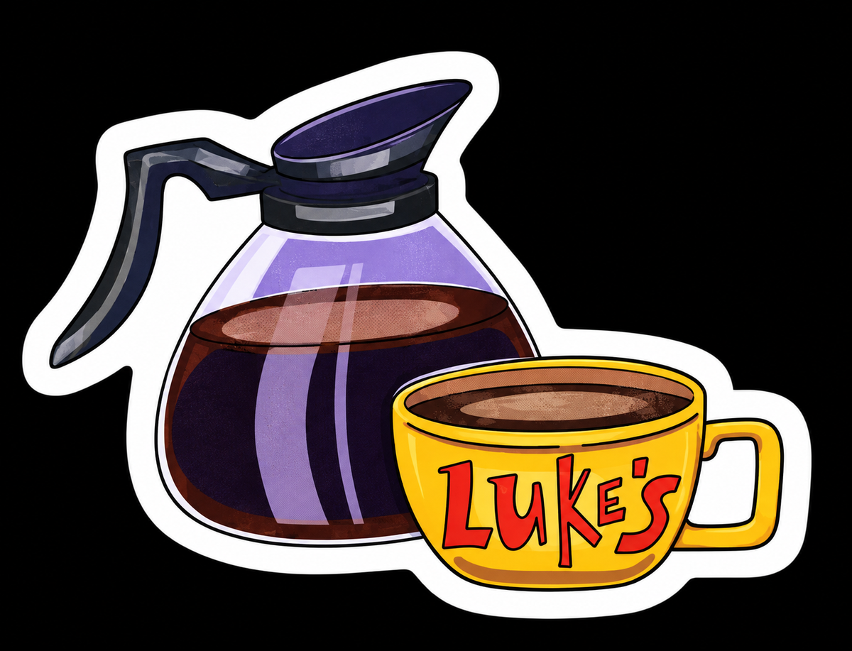 Luke’s Diner Coffee 3x3 Vinyl Sticker – Gilmore Girls Inspired