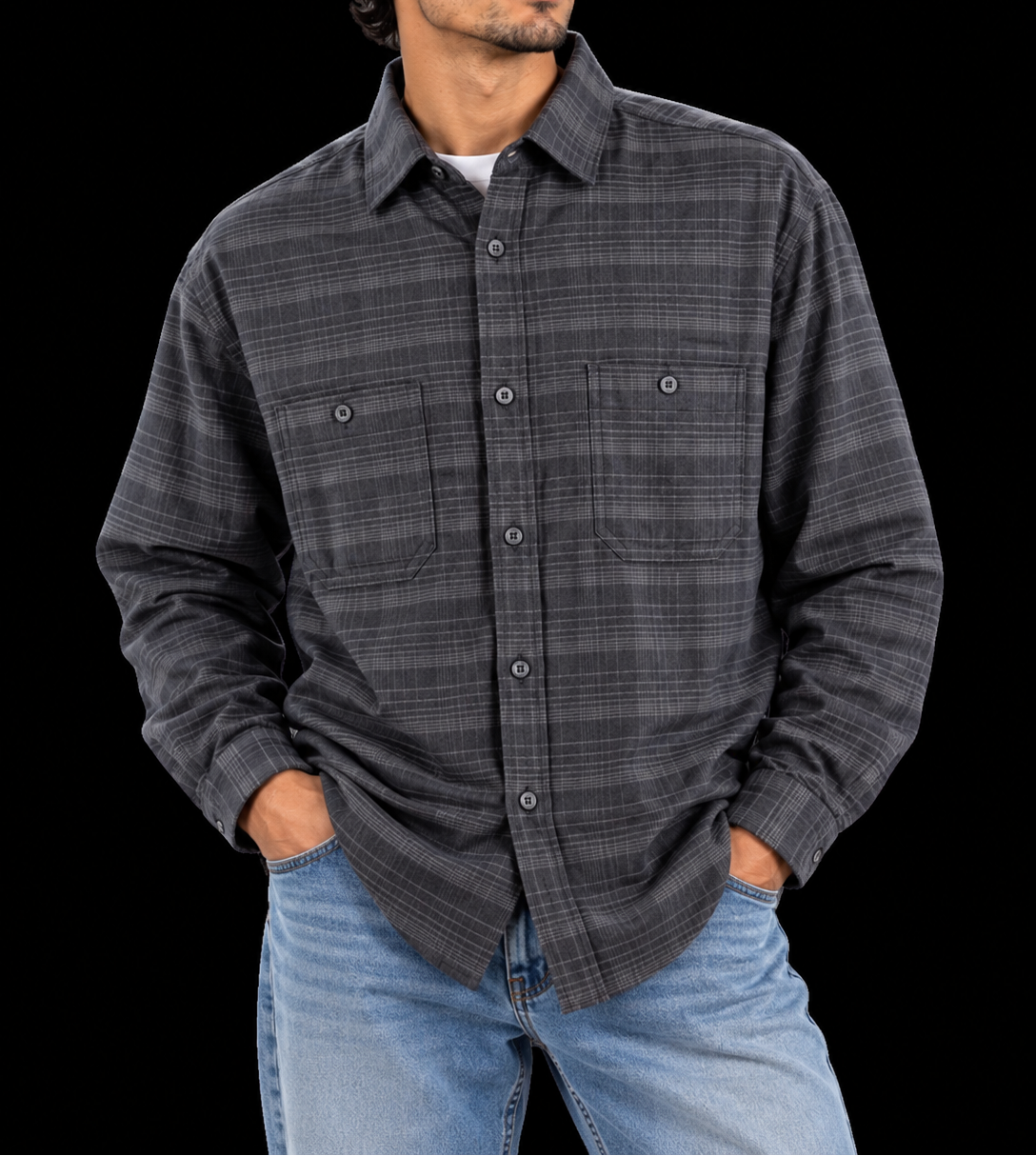 Mack Weldon Men’s XL Gray Plaid Performance Shirt Coolmax Thermolite Merino Wool