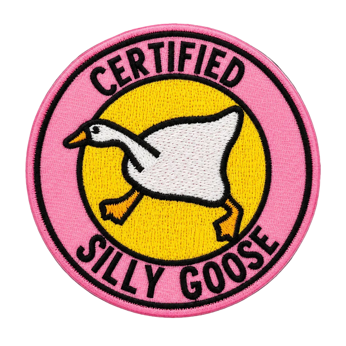 Certified Silly Goose Embroidered Iron-On Patch