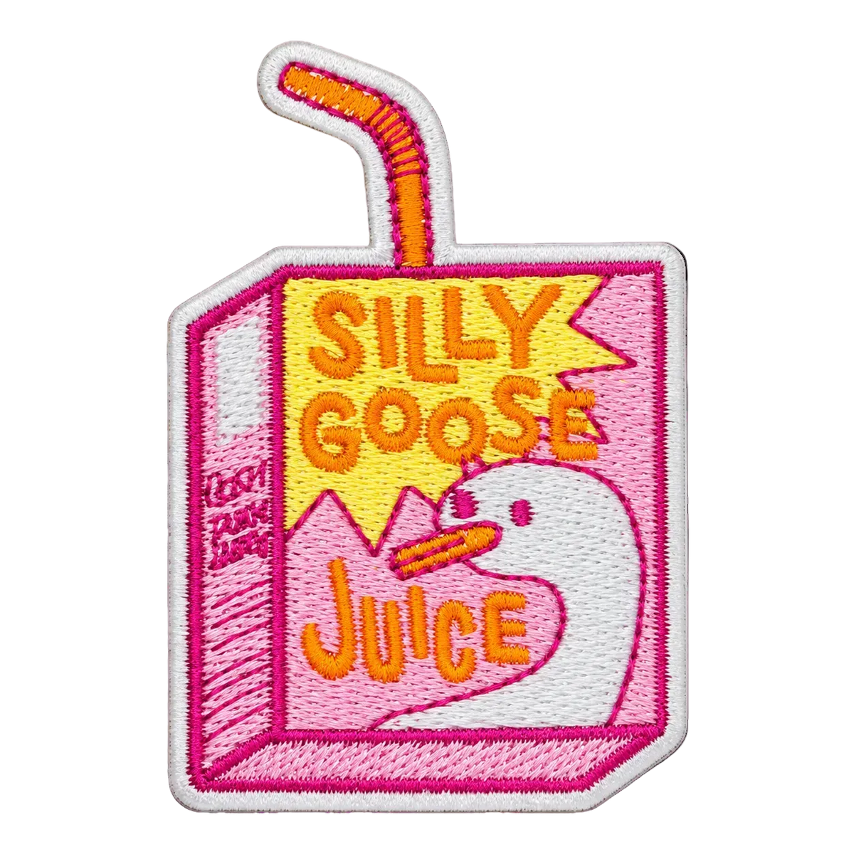 Silly Goose Juice Embroidered Iron-On Patch