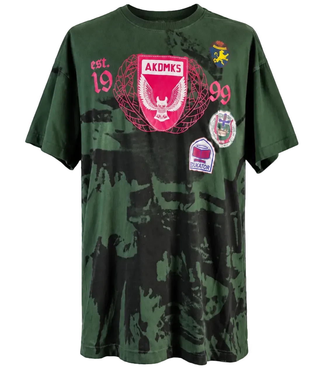 Akademiks AKDMKS XXL Graphic Tee Green Black Pink Y2K Streetwear