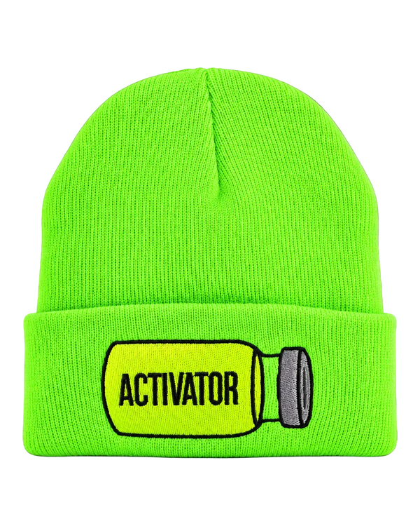 The Substance Inspired Activator Embroidered Beanie – Neon Green Horror Knit Hat OS