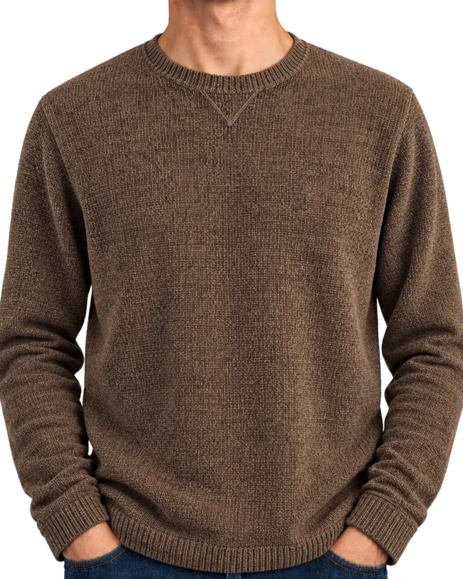 Vintage Domani Uomo Chenille Sweater — Brown Medium