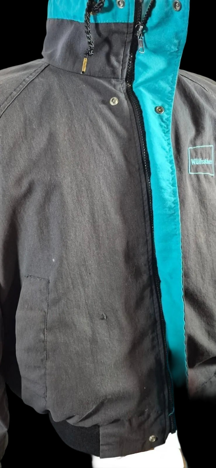 Vintage California Outerwear Bomber — Charcoal & Teal | Large USA