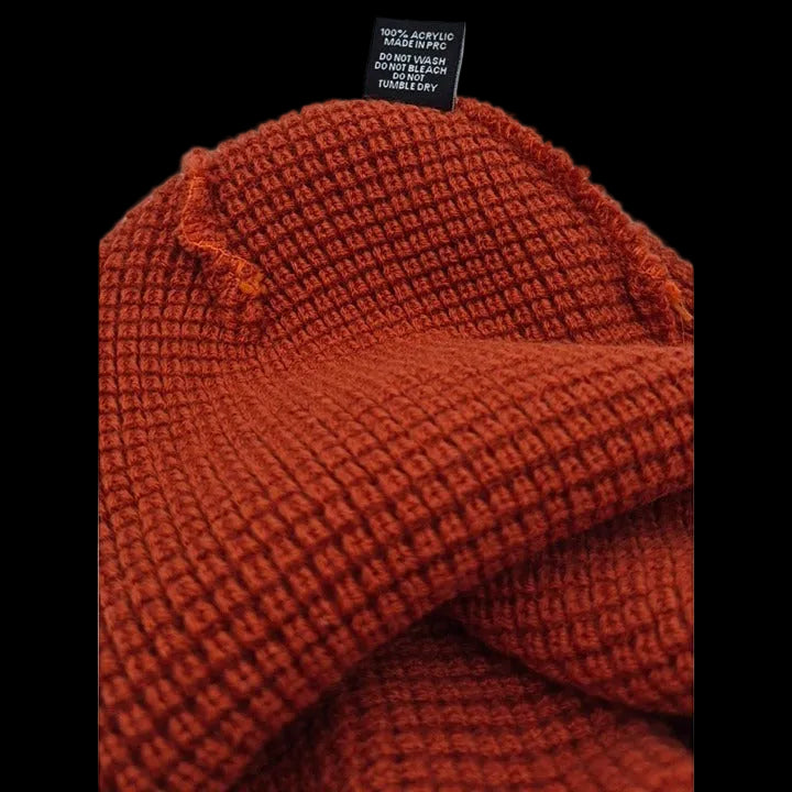 Atomic Bear Mountain Patch Beanie — Rust Red