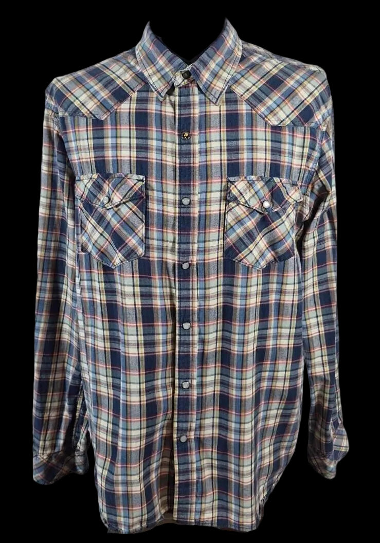 Mambo Australia Pearl Snap Plaid Shirt – XL