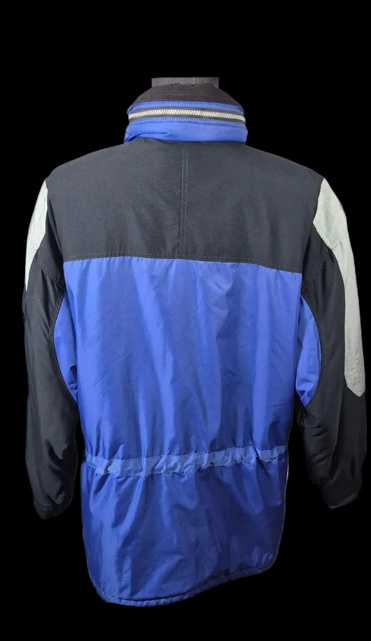 Obermeyer Pacesetter Hooded Ski Parka — Royal Blue & Black | Large