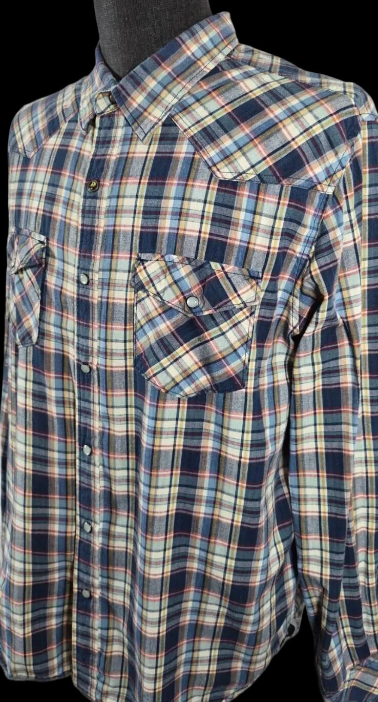Mambo Australia Pearl Snap Plaid Shirt – XL