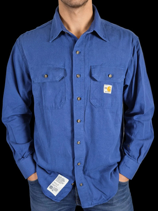 Carhartt FR Men’s Medium Blue Flame Resistant Work Shirt NFPA 2112 Westex