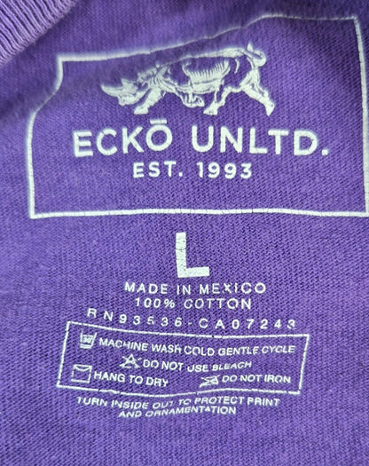 Ecko Unltd Men’s Large Purple Graphic T-Shirt Y2K Streetwear