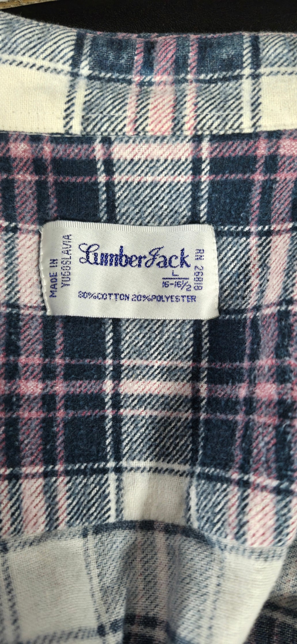 Vintage Lumber Jack Plaid Flannel Shirt Large Made in Yugoslavia