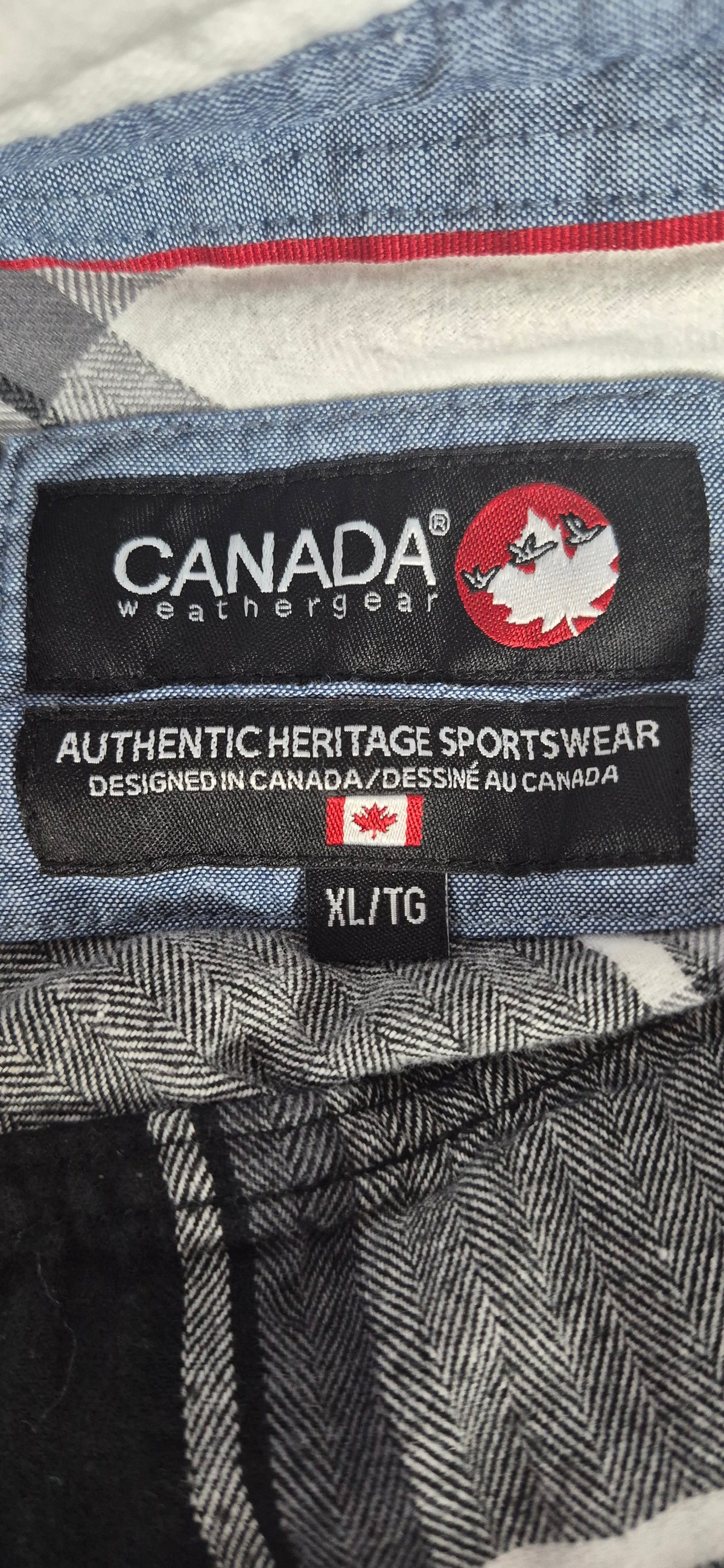 Canada Weathergear Plaid Flannel Shirt Men’s XL Black White Gray Heritage