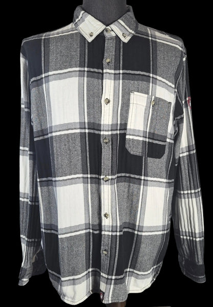 Canada Weathergear Plaid Flannel Shirt Men’s XL Black White Gray Heritage
