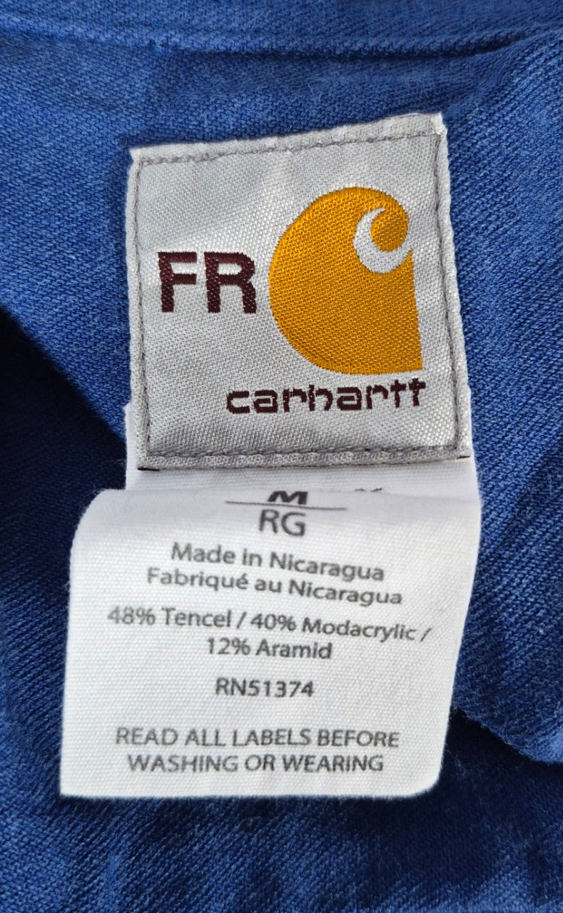 Carhartt FR Men’s Medium Blue Flame Resistant Work Shirt NFPA 2112 Westex