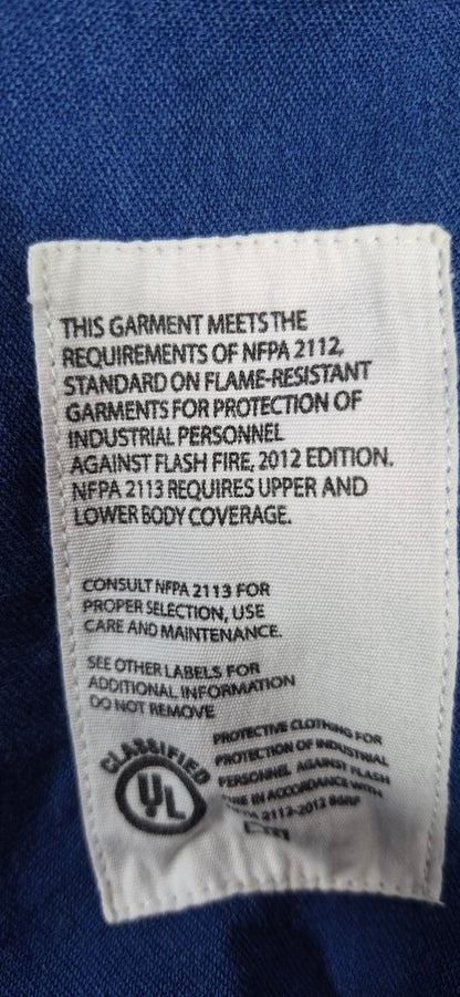 Carhartt FR Men’s Medium Blue Flame Resistant Work Shirt NFPA 2112 Westex