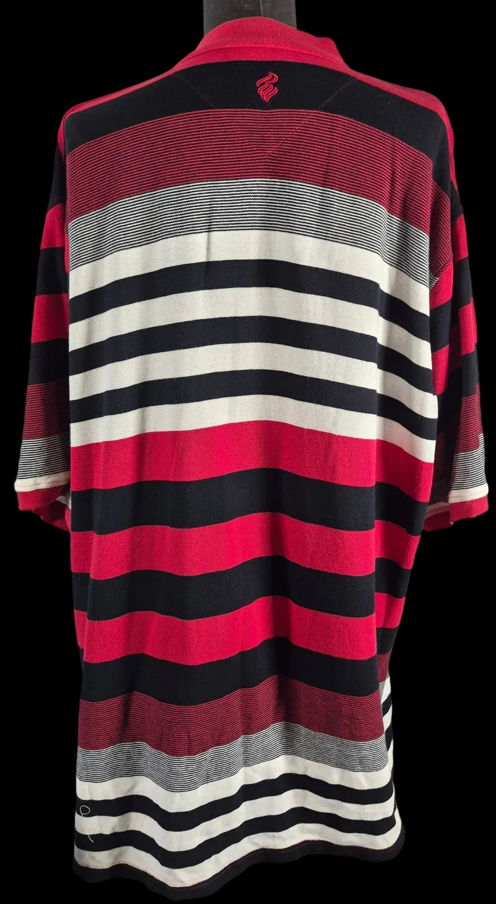 Rocawear 4XLT Striped Polo Shirt – Red Black White Y2K Hip Hop