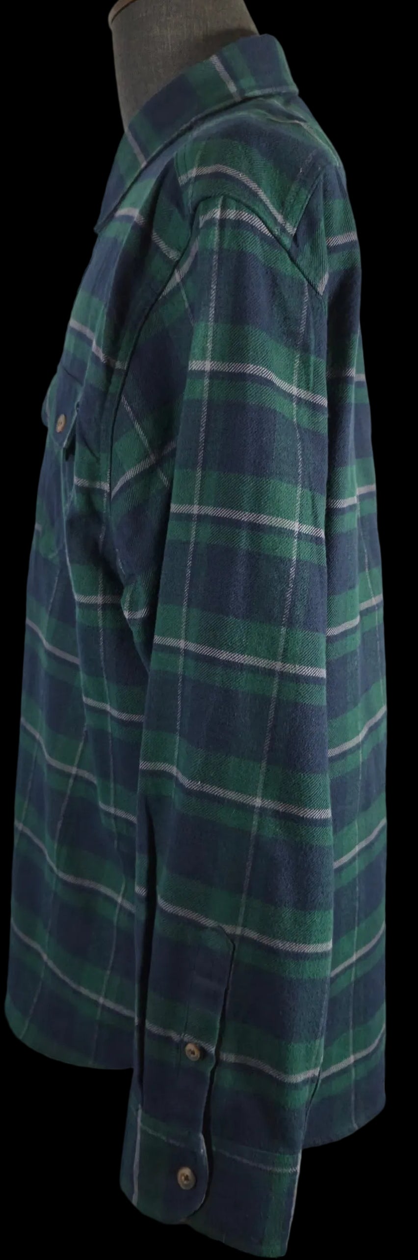 Jachs Heritage Flannel Shirt XXL Green Navy Plaid 100% Cotton