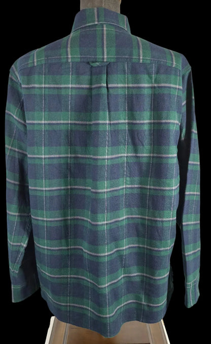 Jachs Heritage Flannel Shirt XXL Green Navy Plaid 100% Cotton