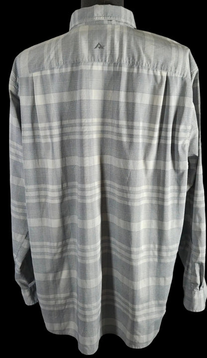 Ridgecut Toughwear Work Shirt Men’s 2XL Gray White Plaid Stretch
