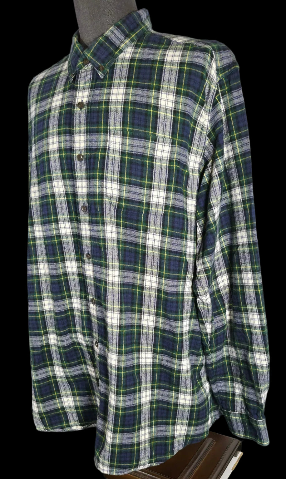 L.L.Bean Scotch Plaid Flannel Shirt XXL Tall Traditional Fit 100% Cotton