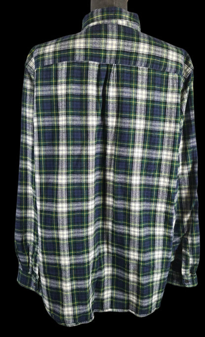 L.L.Bean Scotch Plaid Flannel Shirt XXL Tall Traditional Fit 100% Cotton