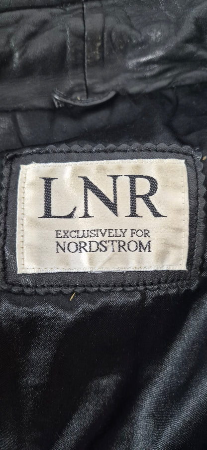 Vintage LNR for Nordstrom Black Leather Thinsulate Long Jacket XL 2XL