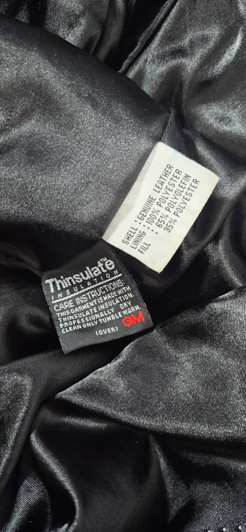 Vintage LNR for Nordstrom Black Leather Thinsulate Long Jacket XL 2XL