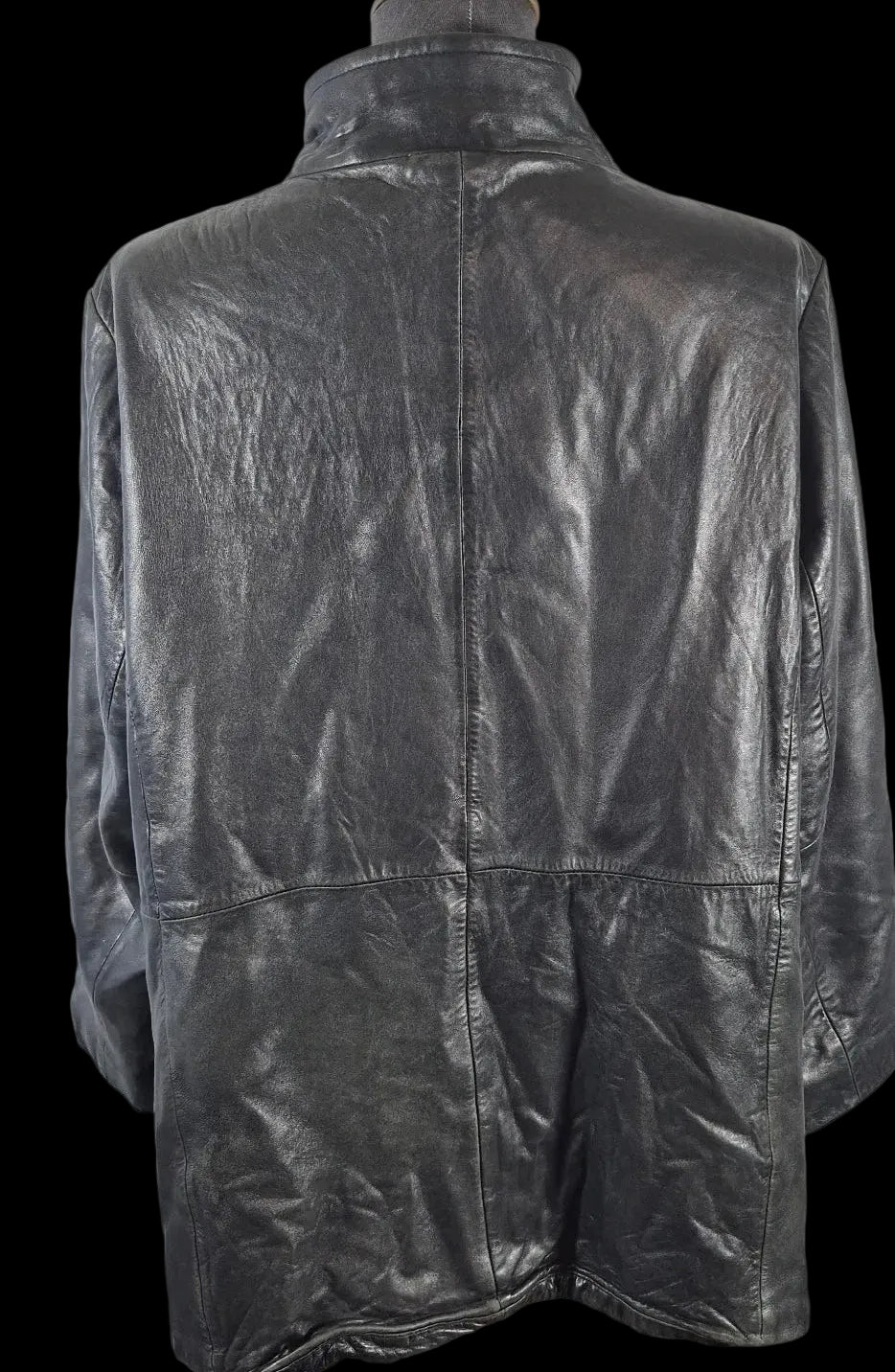 Vintage LNR for Nordstrom Black Leather Thinsulate Long Jacket XL 2XL
