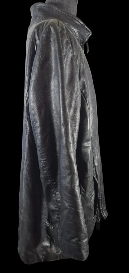 Vintage LNR for Nordstrom Black Leather Thinsulate Long Jacket XL 2XL