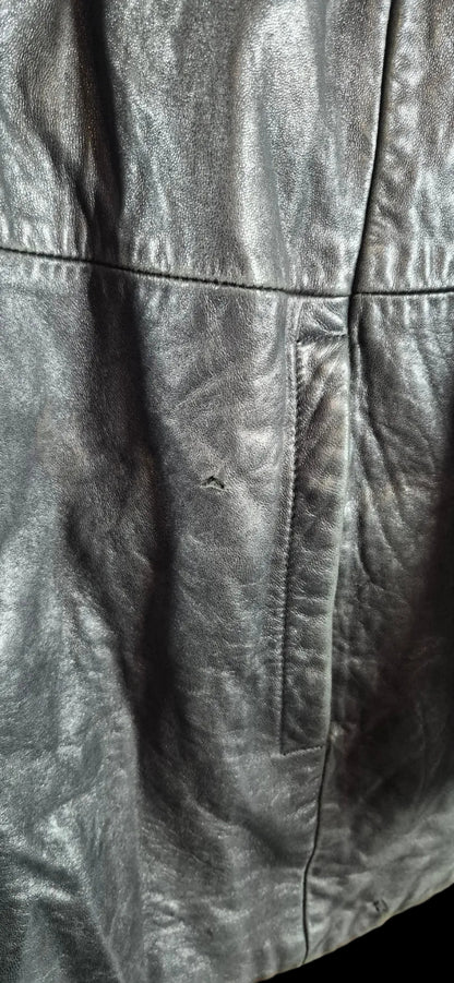 Vintage LNR for Nordstrom Black Leather Thinsulate Long Jacket XL 2XL