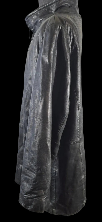 Vintage LNR for Nordstrom Black Leather Thinsulate Long Jacket XL 2XL