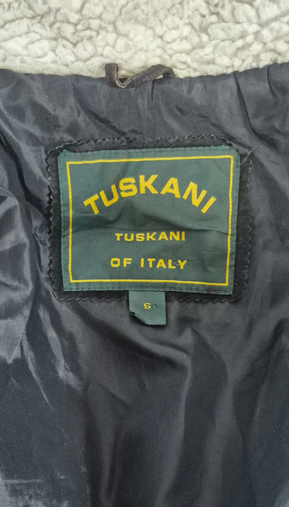 Tuskani Genuine Leather Sherpa Lined Southwestern Bomber Jacket Vintage