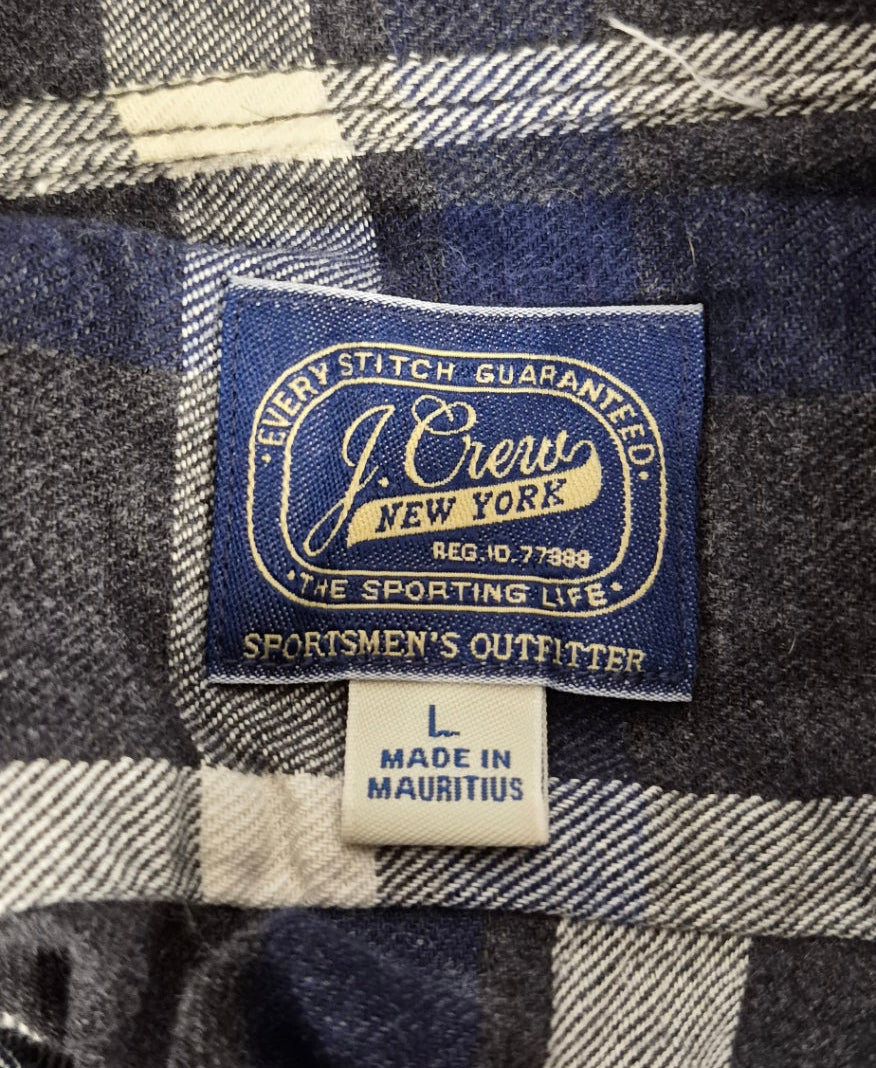 J.Crew Sportsman’s Outfitter Men’s Large Plaid Flannel Shirt 100% Cotton
