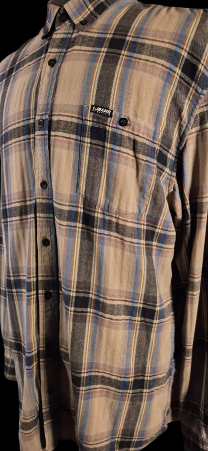 Buffalo I Jeans Men’s XXL Plaid Flannel Shirt – 100% Cotton Button Down