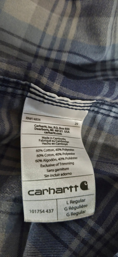 Carhartt Force Men’s Large Relaxed Fit Plaid Flannel Shirt – Fall 2015