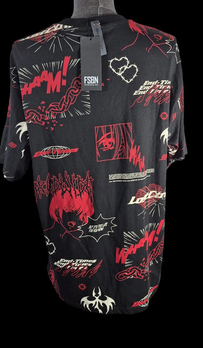 FSBN “End Times” Anime Graphic Tee — Black XXL | New With Tags