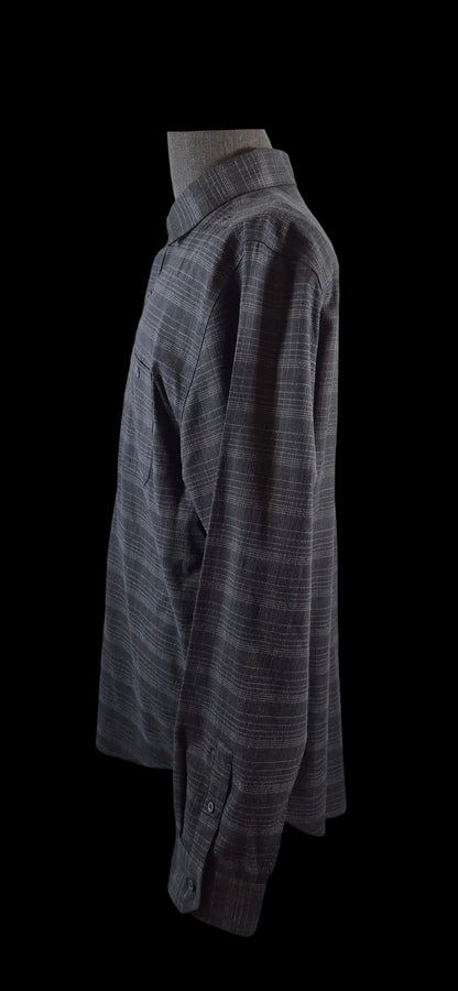 Mack Weldon Men’s XL Gray Plaid Performance Shirt Coolmax Thermolite Merino Wool