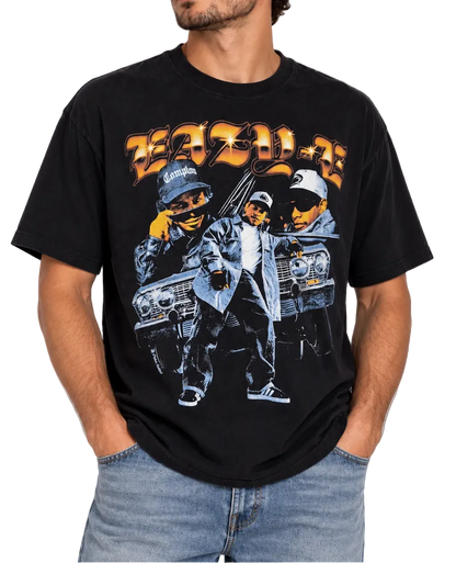 Eazy-E Graphic T-Shirt Men’s XL Black Hip Hop Rap Tee Compton NWA Style