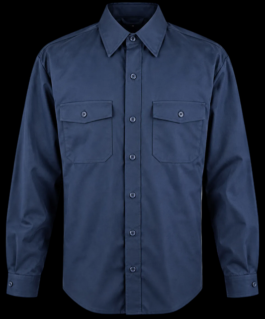 Vintage Dickies Deadstock Work Shirt NWT USA Made 17–17.5 x 33 Navy Blue