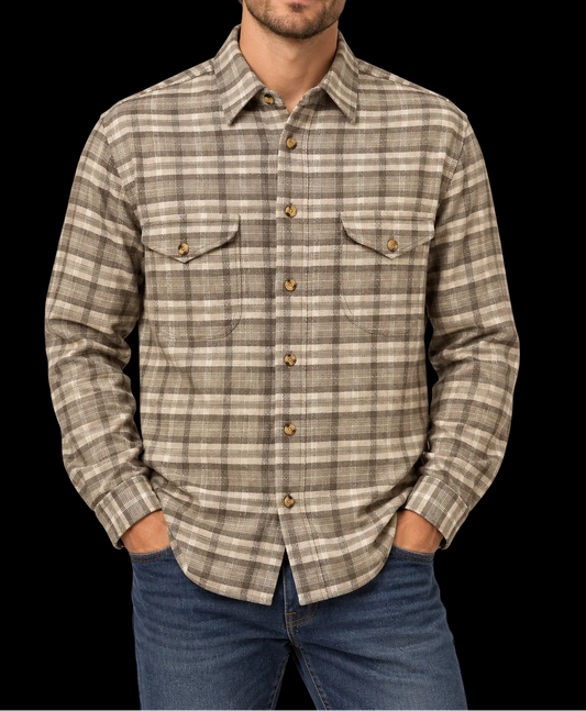 Whatzup Linen-Cotton Plaid Workwear Overshirt – Earth Tone | XL