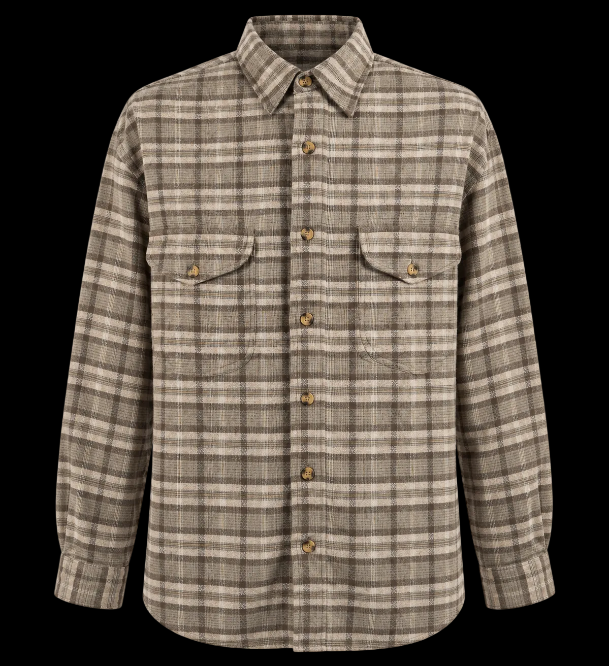 Whatzup Linen-Cotton Plaid Workwear Overshirt – Earth Tone | XL
