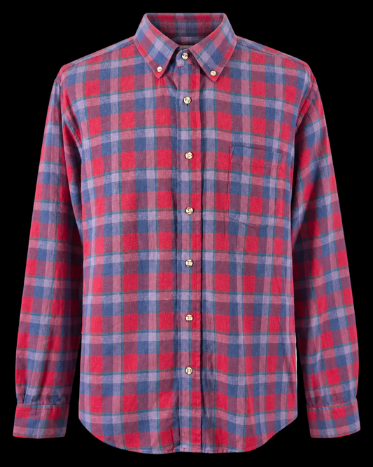Carl Michaels Men’s Large Plaid Flannel Shirt Hong Kong 100% Cotton